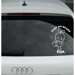 Baby on Board Matrica –  Kislány Autósmatrica