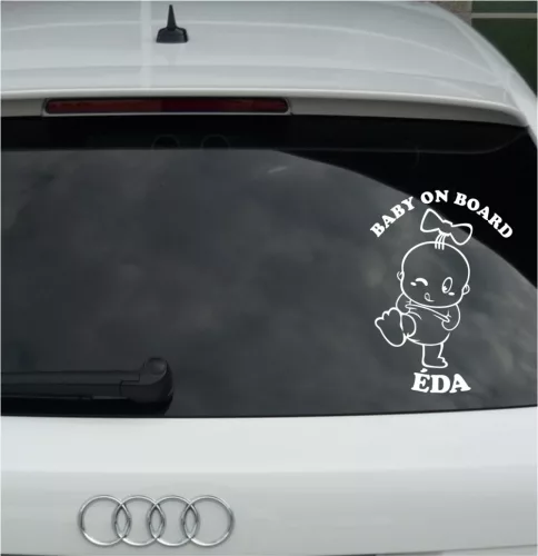 Baby on Board Matrica –  Kislány Autósmatrica