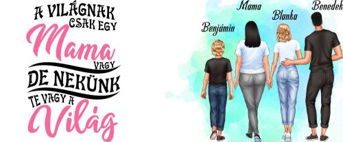 Egyedi Mama-Unokái bögre Fiú-Nagylány-Nagyfiú