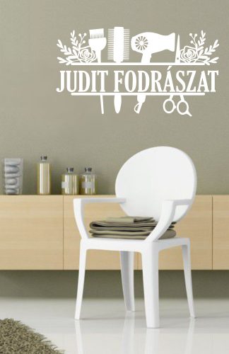 Fodrászat saját névvel falmatrica