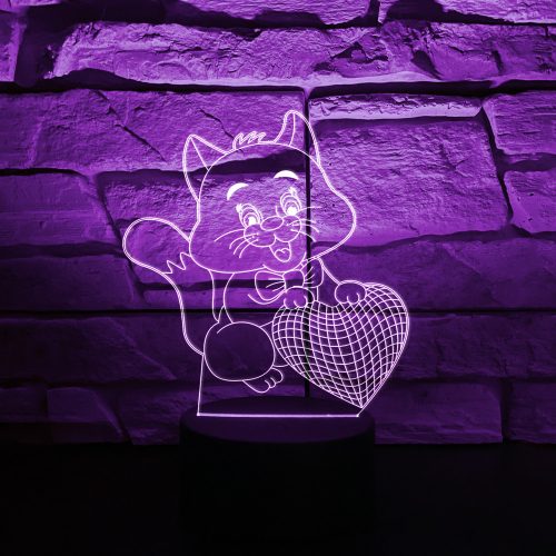 Cicás 7 színű 3D LED lámpa