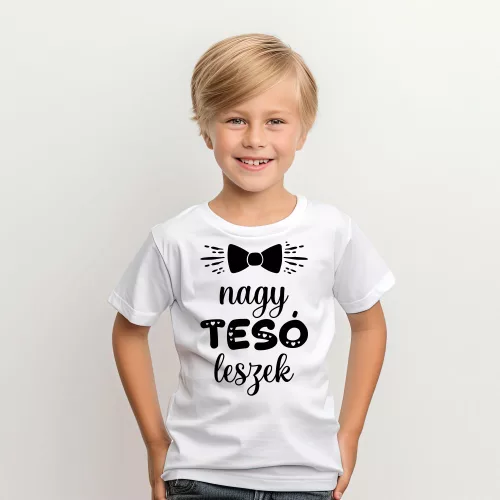 Nagy tesó leszek nyakkendős gyerek póló