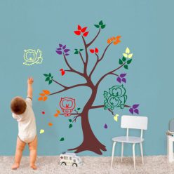 Baglyosfa 2 színesben falmatrica