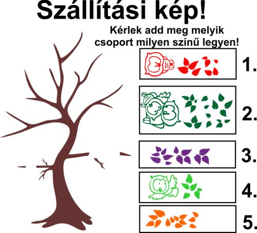 Baglyosfa 2 színesben falmatrica