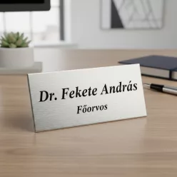   Rozsdamentes acél névtábla  60x25 mm– Szálcsiszolt fém ajtótábla és cégtábla