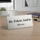 Rozsdamentes acél névtábla  60x25 mm– Szálcsiszolt fém ajtótábla és cégtábla