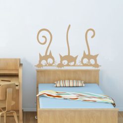 Három kukucskáló cica falmatrica