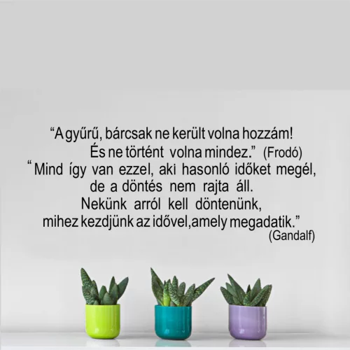 A Gyűrű bárcsak ne került volna hozzám Idézet falmatrica