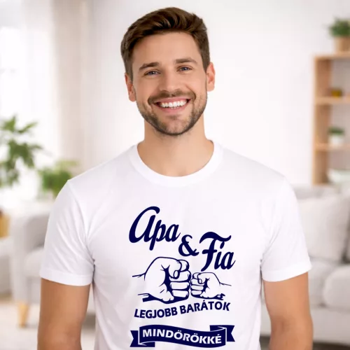 Apa Fia legjobb barátok mindörökké férfi póló
