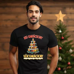   Kis karácsony, sör karácsony férfi póló – humoros ünnepi ajándék