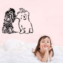 Yorki és Máltai selyem kutyus falmatrica