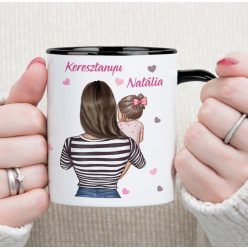   Egyedi, személyre szabható bögre keresztanyának – haj, bőr és név választással