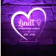 Óvodai ballagási szív, egyedi névvel és felirattal - 7 színű 3D LED lámpa