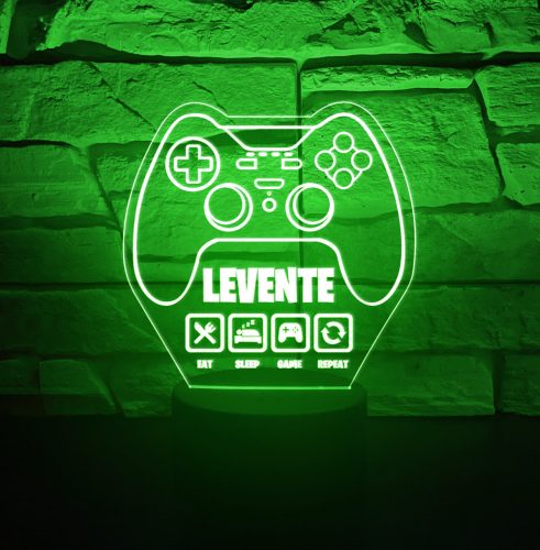 Gamer kontroller 7 színű 3D LED lámpa