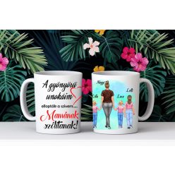 Egyedi Mama-Unokái bögre Kislány-Kislány-Lány