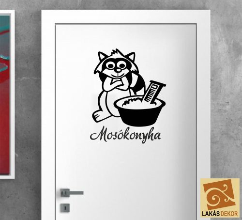 Mosókonyha ajtó-falmatrica