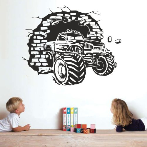 Monster Truck áttöri a falat – falmatrica gyerekszobába