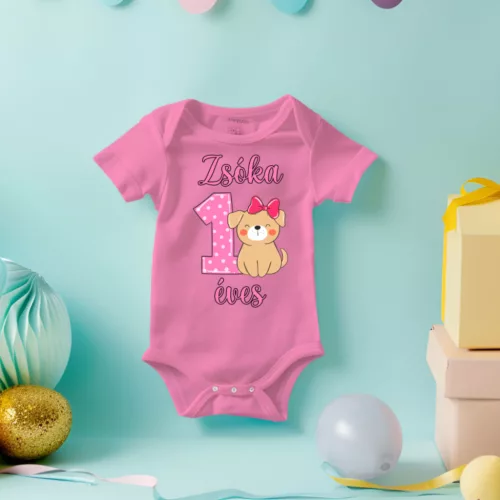 Kutyusos 1 éves lettem szülinapi baba body