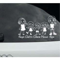 Apa, Anya, Nagylány, Fiú, Kislány autósmatrica