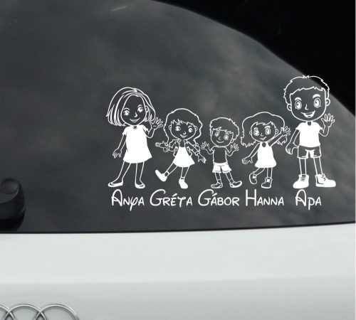 Apa, Anya, Nagylány, Fiú, Kislány autósmatrica