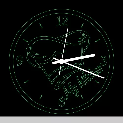 1. Konyhai órás gravírozott Led tábla 