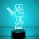 Minecraft gamer 3D LED lámpa névvel – Egyedi éjjeli fény ajándékba