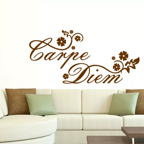 Carpe Diem – Élj a mának falmatrica virágmintával
