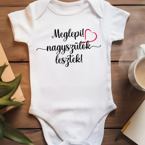 Nagyszülő Bejelentő Baba Body – "Meglepi! Nagyszülők Lesztek!"