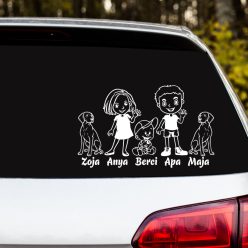 Családi autósmatrica – Anya, Apa, Kisfiú és Vizslák