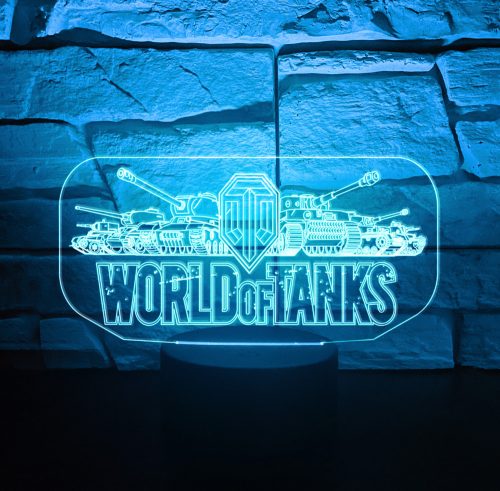World of Tanks 7 színű 3D LED lámpa