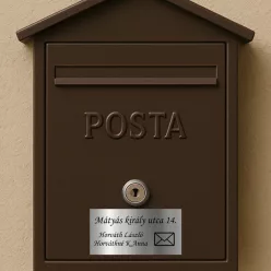   Személyre szabható gravírozott postaláda névtábla – UV álló, 11 színben