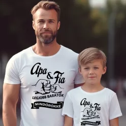   Vagány Apa-Fia Páros Póló Szett – "Legjobb Barátok Mindörökké" 