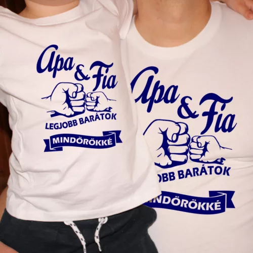 Vagány Apa-Fia Páros Póló Szett – "Legjobb Barátok Mindörökké" 