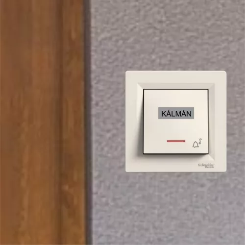 Csengő névtábla vezeték névvel – rögzítés nélkül, elegáns kivitelben