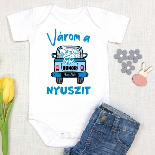 Várom a nyuszit húsvéti baba body (Fiús)