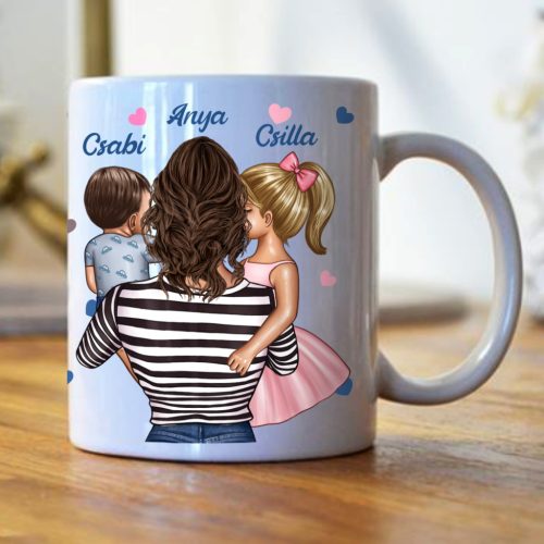 A világnak egy anya vagy – Egyedi bögre kisfiúval és lánnyal, megható idézettel