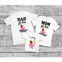   Személyre szabható családi póló szett baba pólóval – Szülinapos hercegnő