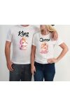 King-Queen macskás páros póló