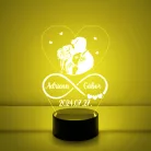  Esküvő, Eljegyzés, Házassági évforduló személyre szabott 7 színű 3D led lámpa