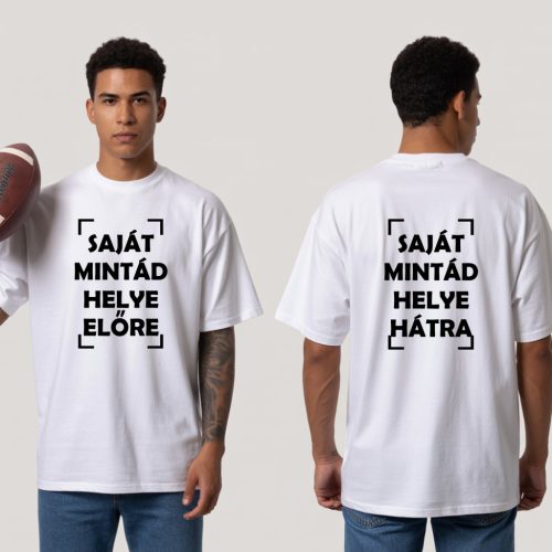 Egyedi férfi póló – Saját mintával és szöveggel, kétoldalas nyomtatással