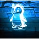 Pingvines 7 színű 3D LED lámpa