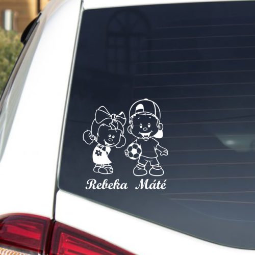 Kis Felfedezők és Maci Barátaik – Egyedi Feliratos Testvér Autómatrica