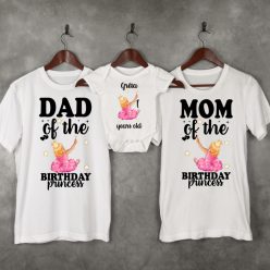   Személyre szabható családi póló szett baba bodyval – Birthday Princess