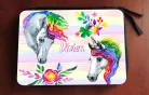 Unicornisos töltött tolltartó névvel