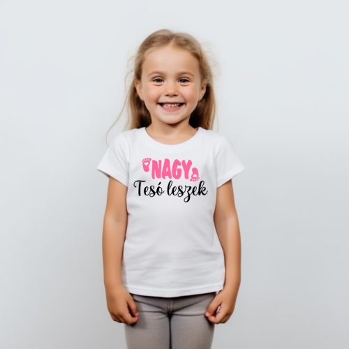 Nagy tesó leszek lábnyomos lányka póló