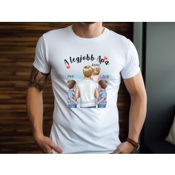 A legjobb apa férfi póló (Fiú, Kislány, Fiú)