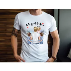 A legjobb apa férfi póló (Fiú, Kislány, Fiú)