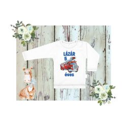 Tűzoltóautós hosszú ujjú póló