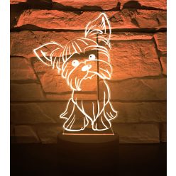 Yorkie 7 színű 3D LED lámpa