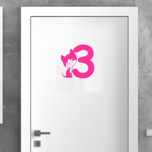 3 szám cicával matrica